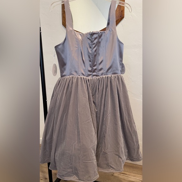 STAUD Landscape Dress corset dress silver tulle dress size 14 large - Picture 14 of 16